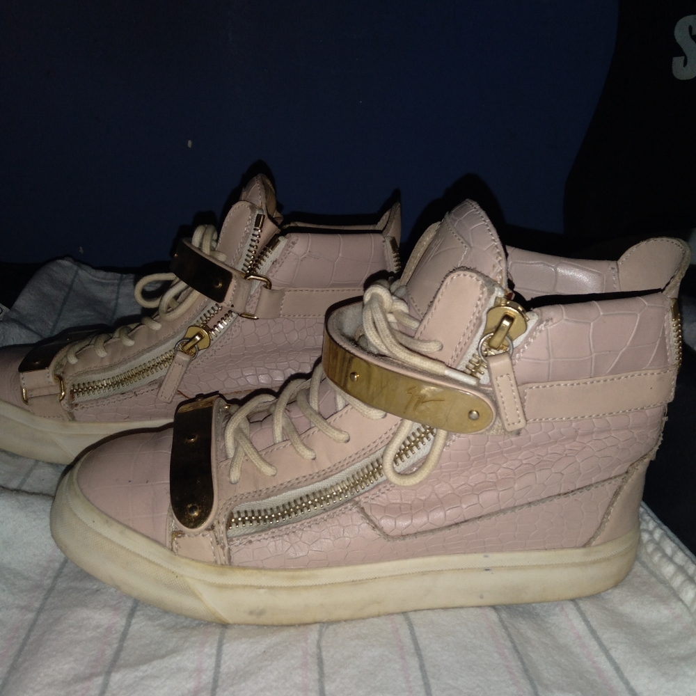 Italian Leather Pink High Tops